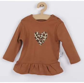 Kojenecké oblečení Kojenecké bavlněné tričko Nicol Mia hnědé 74 (6-9m)