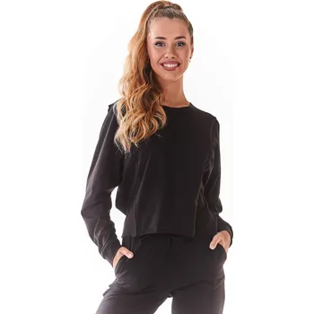 Dámská halenka Krátká halenka širokého střihu z úpletu M234 Barva: Černá, Velikost: S/M