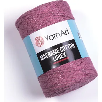 Příze Yarn Art Macrame Cotton Lurex 743 starorůžová s růžovou nitkou