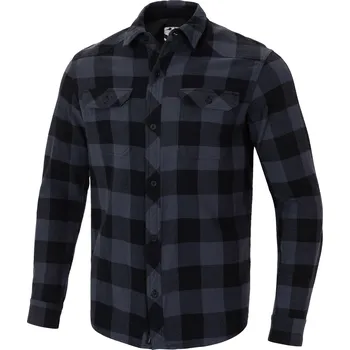 Pánská košile PitBull West Coast - pánská flanelová košile MITCHELL šedočerná S