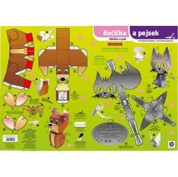 omalovánky BALOUŠEK TISK Vystřihovánka - Kočička a pejsek / BV044 / Baloušek tisk