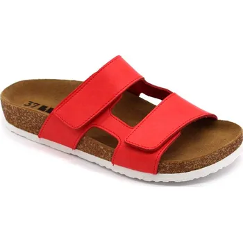 Dámská zdravotní obuv Leon 4051 Dámské zdravotní korkové pantofle - Červená orlando Velikost: 35