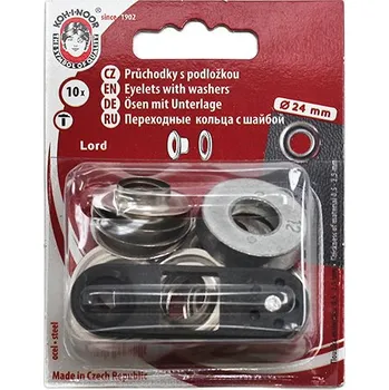 KOH-I-NOOR Lord průchodky s podložkou 24 mm stříbrné 10 ks