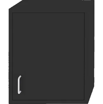 Závěsná kovová skříňka, jednokřídlá plechová dvířka, š x v x h: 400 x 500 x 250 mm, barva černá RAL9005