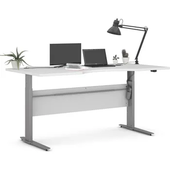 Psací stůl FN Výškově nastavitelný psací stůl Office 80400/320 bílá/silver grey