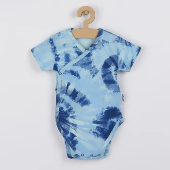 Kojenecký body Kojenecké bavlněné body s bočním zapínáním krátky rukáv Nicol Tomi modré 56 (0-3m)