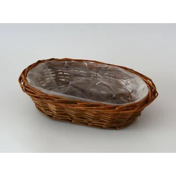 Zahradní dekorace Proutěný košíček bez uší - Ovál