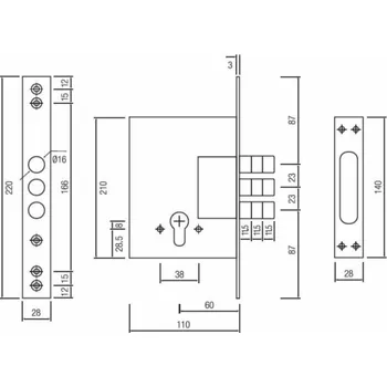 Zámek na kolo Vstupní zámek SIBA 10257 SN