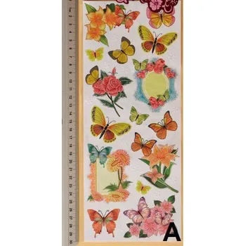 samolepka Samolepky plastické s glitry - Motýli a sovy D