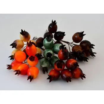 umělá květina Šípek velký na drátku 6 ks ORANŽOVÝ