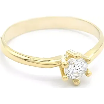Prsten Zlatý zásnubní prsten se vsazeným zirkonem 1,75g