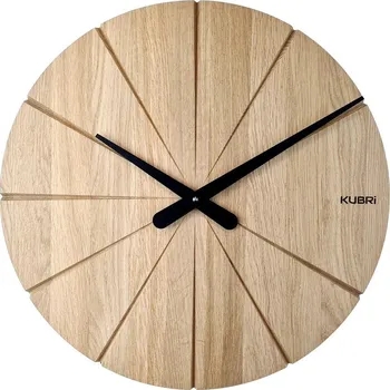 Hodiny KUBRi 0092 - dubové hodiny české výroby o průměru 44 cm