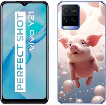 Pouzdro na mobilní telefon Gelový kryt mmCase na Vivo Y21/Y21s/Y33s - prasátko s balónky