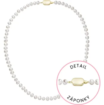 Náušnice Perlový náhrdelník z říčních perel se zapínáním ze 14 karátového zlata 922001.1/9269A bílý