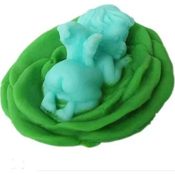 Silikonová forma - Andílek v kvítku 65 x 75 x 25 mm