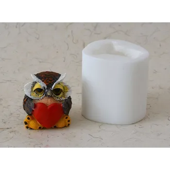 Silikonová forma - Sovička se srdíčkem 43 x 50 x 47 mm