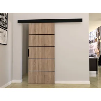 Interiérové dveře Posuvné dveře STANDART MIX - K100, Sonoma/Černá