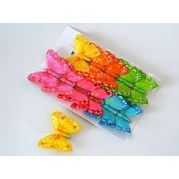 Motýlek Motýlek s klipem 8 cm - vzor E oranžový