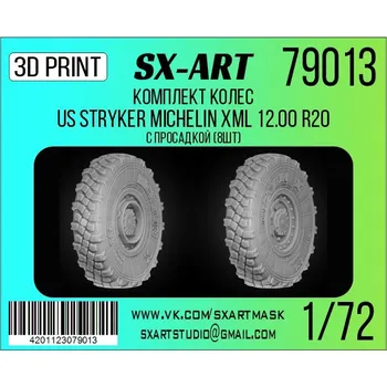 Plastikový model 1/72 US Stryker Michelin XML R20 sagged wheels
