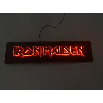 Znak automobilu 3D LED podsvícená tabule ,,Ironmaiden" RGB