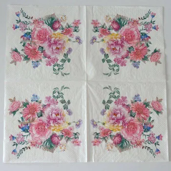 Papírový ubrousek Ubrousek na decoupage - Květiny - Květinové vazby