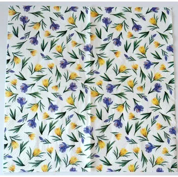 Papírový ubrousek Ubrousek na decoupage - Květiny - Krokusy