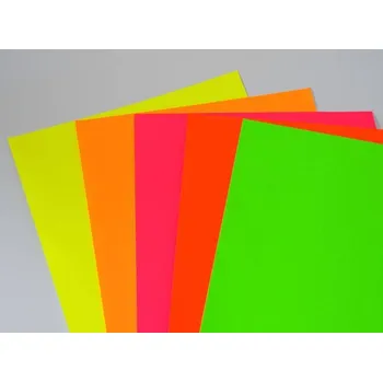 Speciální papír Samolepící papírová fólie A4 - FLUORESCENTNÍ ČERVENÁ