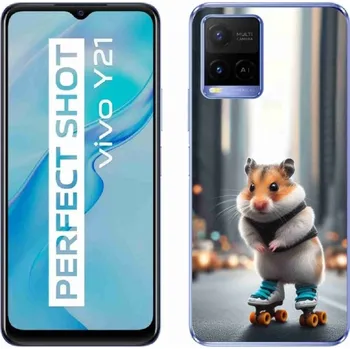 Pouzdro na mobilní telefon Gelový kryt mmCase na Vivo Y21/Y21s/Y33s - křeček na bruslích