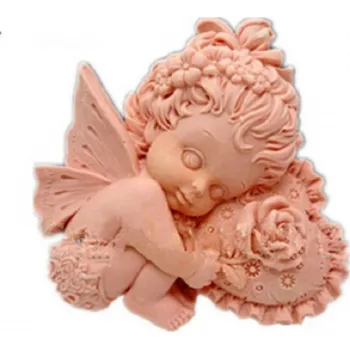Silikonová forma - Andílek Amorek holčička 70 x 75 x 30 mm