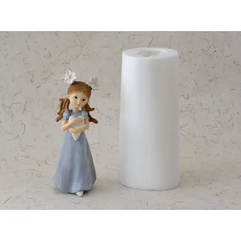 Silikonová forma - Holčička s culíky 2 - 55 x 58 x 148 mm