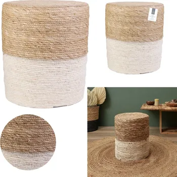 Taburet Textilomanie MALAMI Bílo-béžový