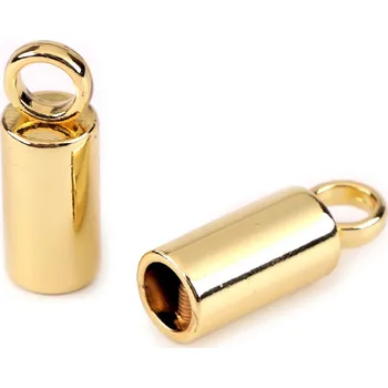 Kovová koncovka na šňůru Ø7 mm, malé, 2 zlatá klasik