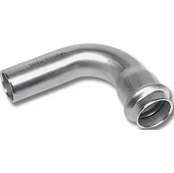 rozdělovač topení Sanha NIROSAN 9001A oblouk 90°, 15mm, s konci na vnitřní a vnější lisování, voda, nerez ocel