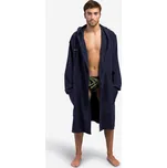 DECATHLON Pánský koupací župan s kapucí silný bavlněný S MODRÁ