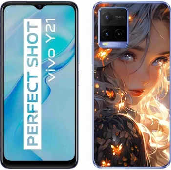 Pouzdro na mobilní telefon Gelový kryt mmCase na Vivo Y21/Y21s/Y33s - dívka a motýli