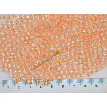 Dětské navlékací korálky TWIN dvoudírkové perličky transparentní ORANŽOVÉ