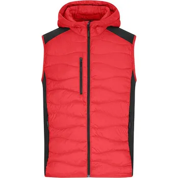 James&amp;Nicholson Pánská hybridní vesta JN1328 Red-Black XXL