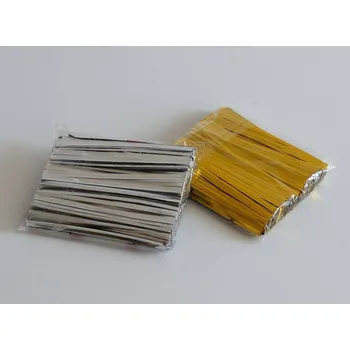 Stahovací páska Vázací pásky 8 cm s drátkem zlaté