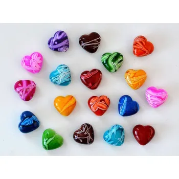 Dětské navlékací korálky Plastové korálky SRDÍČKO 21 x 18 mm