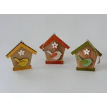 Dřevěná dekorace k zavěšení - Budka ORANŽOVÁ