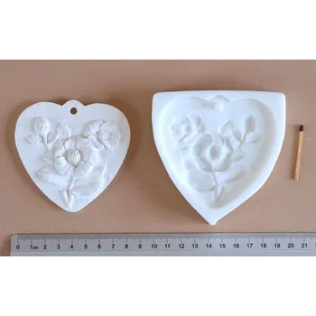 Silikonová forma - Srdíčko reliéf II - 85 x 83 mm
