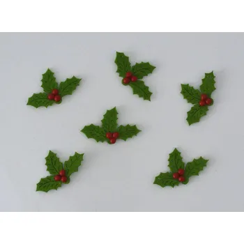 Vánoční dekorace Filcová dekorace - Cesmína 1 ks