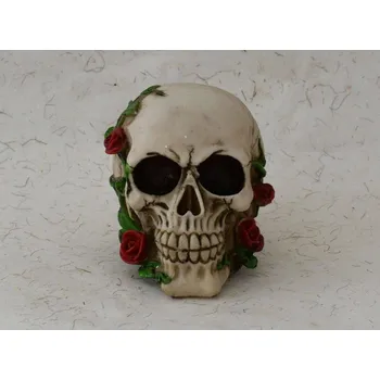 Silikonová forma - Lebka s růžemi 110 x 135 x 115 mm