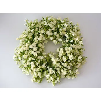 umělá květina Umělý věneček prům. 30 cm - Gipsophila BÍLÁ