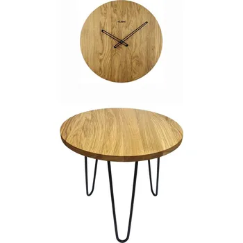 Hodiny KUBRi 0600 - luxusní dubový stolek a nástěnné hodiny