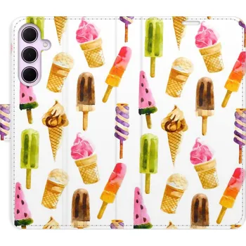 Pouzdro na mobilní telefon Flipové pouzdro iSaprio - Ice Cream Pattern - Samsung Galaxy A55 5G