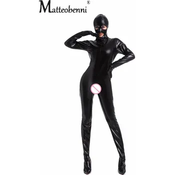 Dámské erotické prádlo BDSM overal s maskou Barva: Černá, Velikost: 2XL