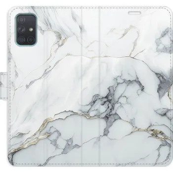 Pouzdro na mobilní telefon Flipové pouzdro iSaprio - SilverMarble 15 - Samsung Galaxy A71