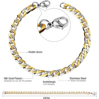 Náramek Unisex náramek z nerezové oceli - mix 01,8mm