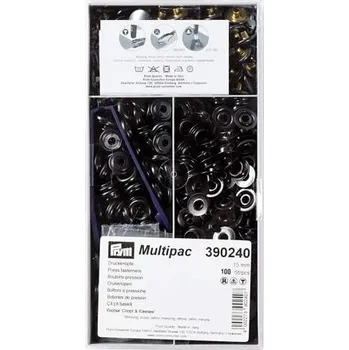 Knoflík Knoflík stiskací SPORT A CAMPING 15mm (100ks) - PRYM varianta černý nikl